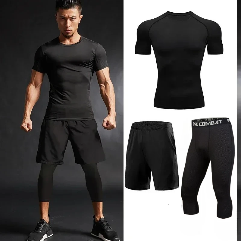 Workout Men's Compression Sportswear Suits Gym Tight Training Clothing Jogging Sports Set Fitness Running Tracksuit Rash Guard
Workout Men's Compression Sportswear Suits Gym Tight Training Clothing Jogging Sports Set Fitness Running Tracksuit Rash Guard