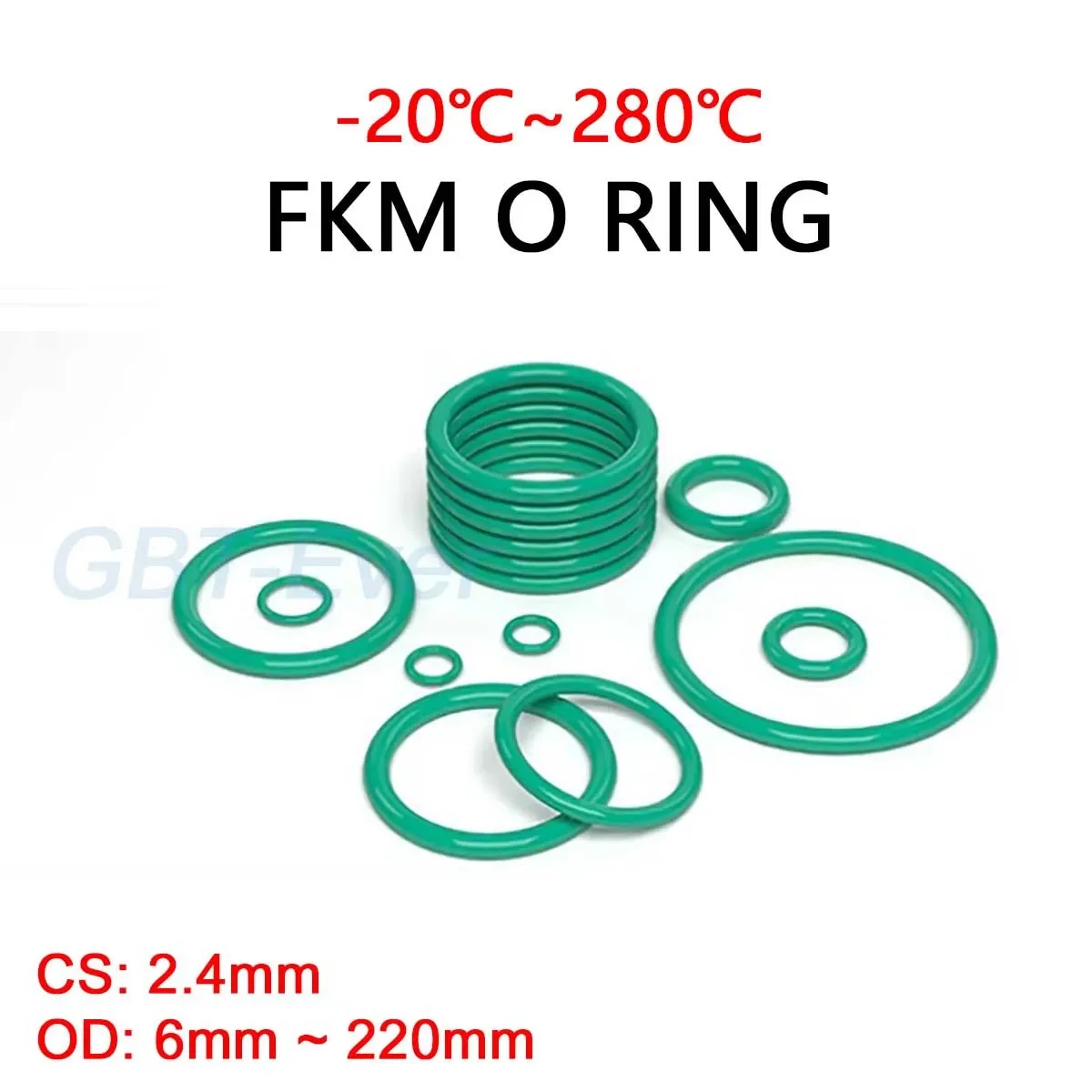 FKM Green Fluorine Rubber O Ring CS 2.4mm O-Rings Sealing Gasket Washer OD 6mm ~ 220mm Oil Resistant Acid & Alkali Resistant
FKM Green Fluorine Rubber O Ring CS 2.4mm O-Rings Sealing Gasket Washer OD 6mm ~ 220mm Oil Resistant Acid & Alkali Resistant