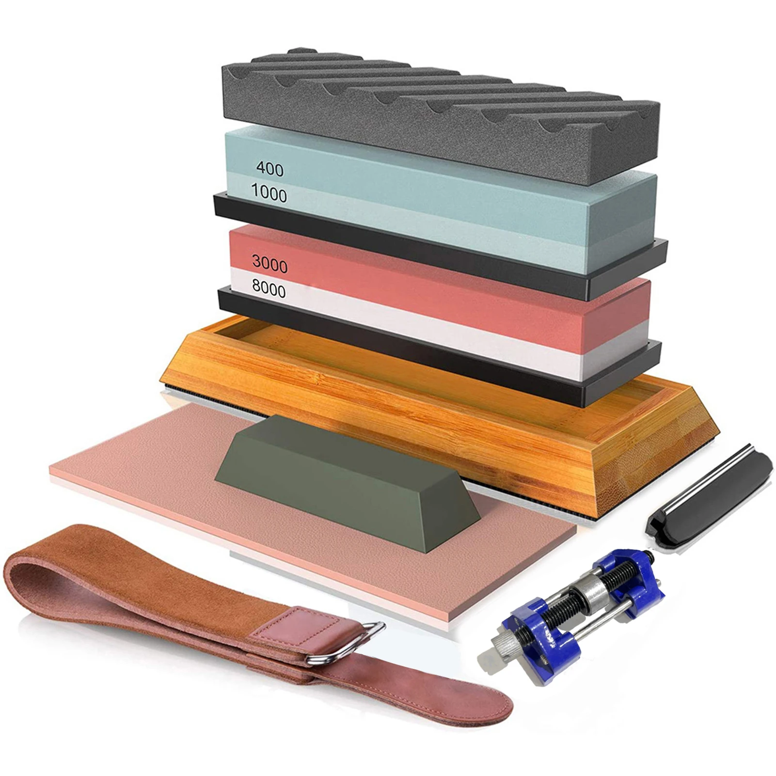 400#/1000# 3000#/8000# Premium Whetstone Cut Sharpening Stone Set Sharpener Non Slip Base Cutter Sharpener
400#/1000# 3000#/8000# Premium Whetstone Cut Sharpening Stone Set Sharpener Non Slip Base Cutter Sharpener