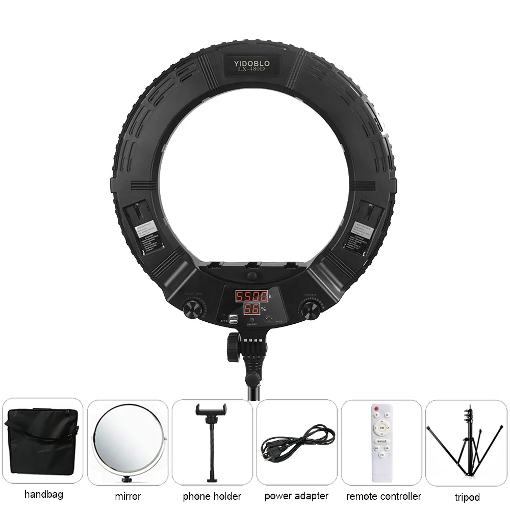 Selfie Ring Light Lamps With Tripod 18Inch Yidoblo LX-480D Bi-color USB Supply Video Studio Light For Tiktok Youtube Vlog Light
Selfie Ring Light Lamps With Tripod 18Inch Yidoblo LX-480D Bi-color USB Supply Video Studio Light For Tiktok Youtube Vlog Light