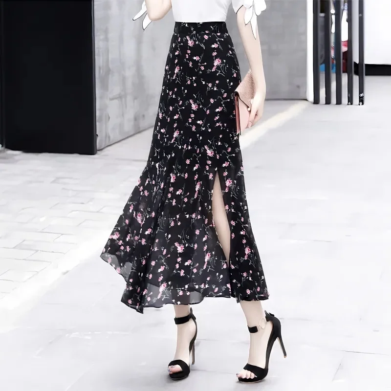 High End Ladies Fashion High Waist Floral Maxi Skirt Summer Female Fishtail Long Skirts Korean Women Fashion Chiffon Fork Skirts
High End Ladies Fashion High Waist Floral Maxi Skirt Summer Female Fishtail Long Skirts Korean Women Fashion Chiffon Fork Skirts