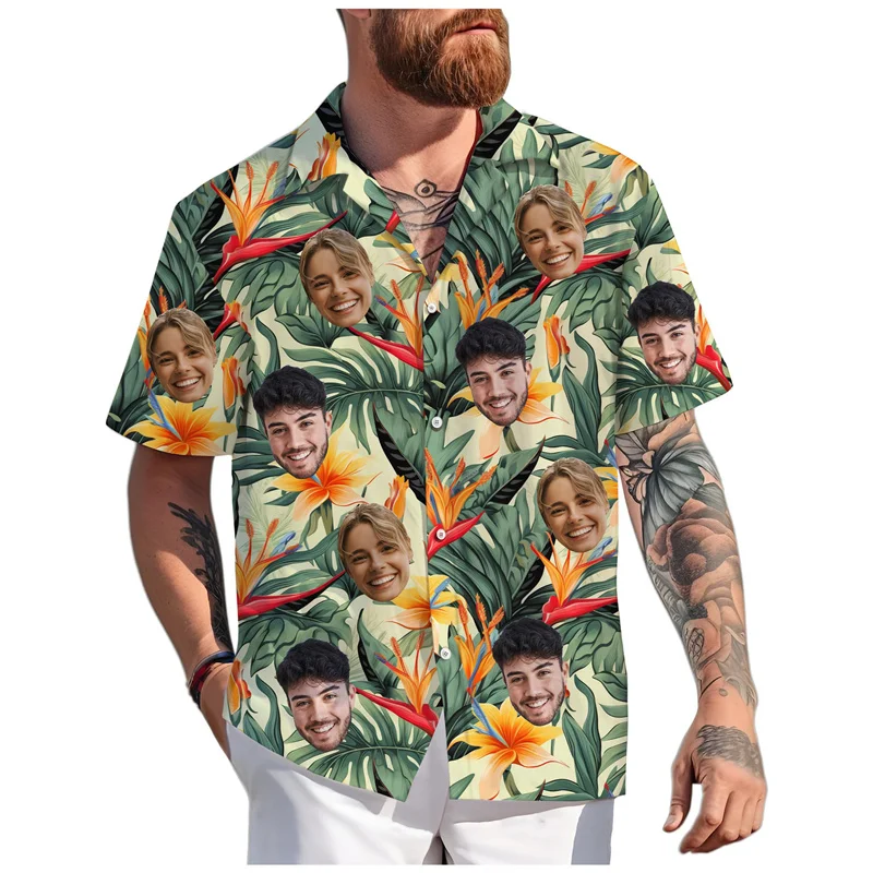 Custom Design Face Hawaiian Shirt Couple 3d Printed Family Plants Shirt Beach Party Summer Vacation Short Sleeve Aloha Shirts
Custom Design Face Hawaiian Shirt Couple 3d Printed Family Plants Shirt Beach Party Summer Vacation Short Sleeve Aloha Shirts