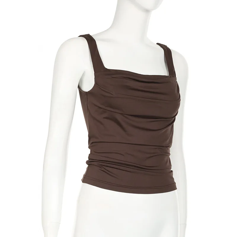 New Women Tank Tops Summer Solid Sexy Backless Streetwear Casual Slim Sleeveless Camisole Fashion Folds Tank Tops Lady Clothing
New Women Tank Tops Summer Solid Sexy Backless Streetwear Casual Slim Sleeveless Camisole Fashion Folds Tank Tops Lady Clothing