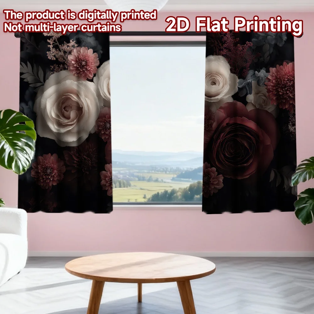 2D flat printing 2pcs Party Curtains Dark Floral Arrangement Digital Printed Polyester Drapes All Season Party & Holiday Decor
2D flat printing 2pcs Party Curtains Dark Floral Arrangement Digital Printed Polyester Drapes All Season Party & Holiday Decor