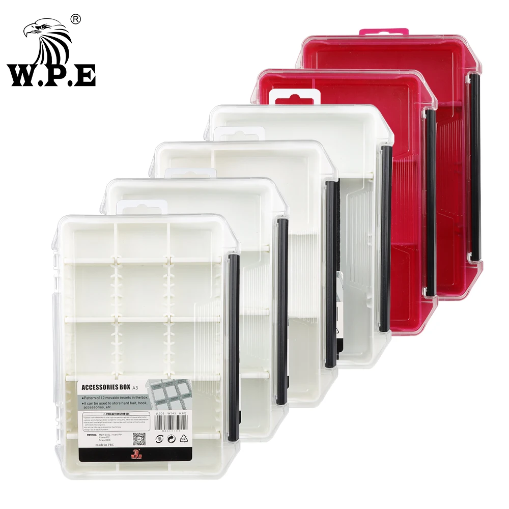 W.P.E Fishing Tackle Box Plastic Fishing Lure Hook Bait Compartments Spinner Lure Bass Jig Pike Storage Case Fishing Accessories
W.P.E Fishing Tackle Box Plastic Fishing Lure Hook Bait Compartments Spinner Lure Bass Jig Pike Storage Case Fishing Accessories