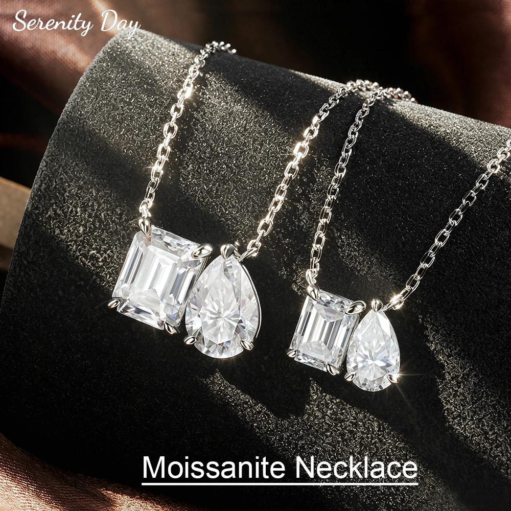 Serenty 2-5cttw Emerald Pear Cut All Moissanite Necklace Women Sparkling D Color Pendant Neck Chain S925 Sterling Silve Jewelry
Serenty 2-5cttw Emerald Pear Cut All Moissanite Necklace Women Sparkling D Color Pendant Neck Chain S925 Sterling Silve Jewelry