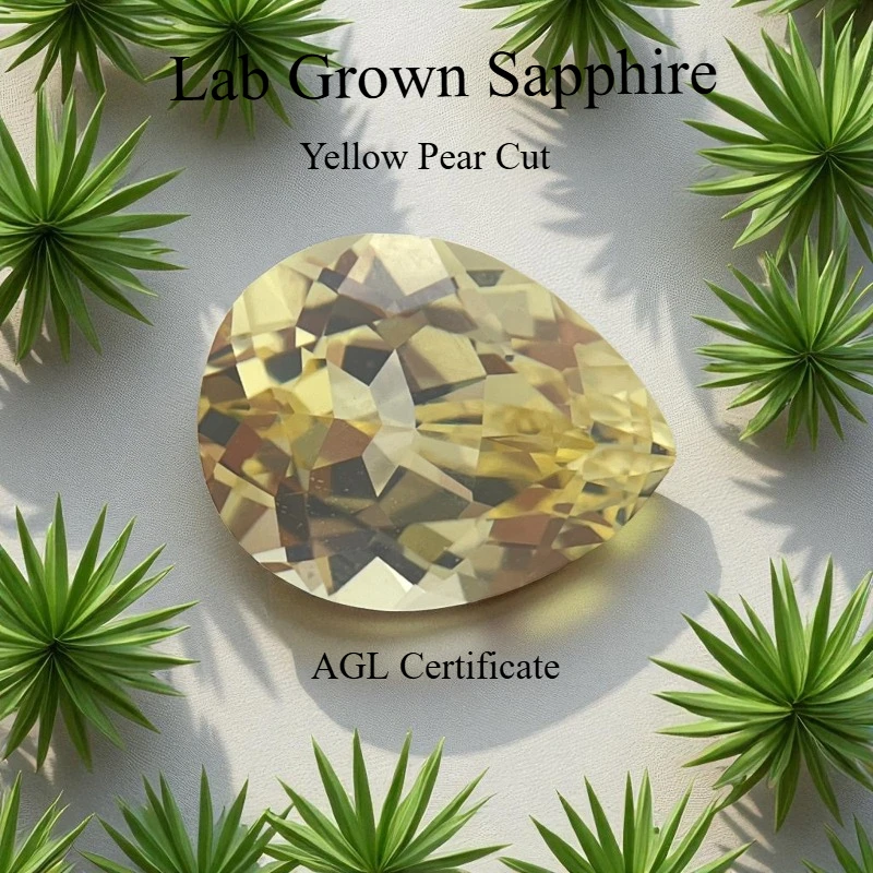 Top Lab Grown Sapphire Pear Cut Yellow Color Extremely Shiny Quality For DIY Ring Necklace Earrings With AGL Certificate
Top Lab Grown Sapphire Pear Cut Yellow Color Extremely Shiny Quality For DIY Ring Necklace Earrings With AGL Certificate