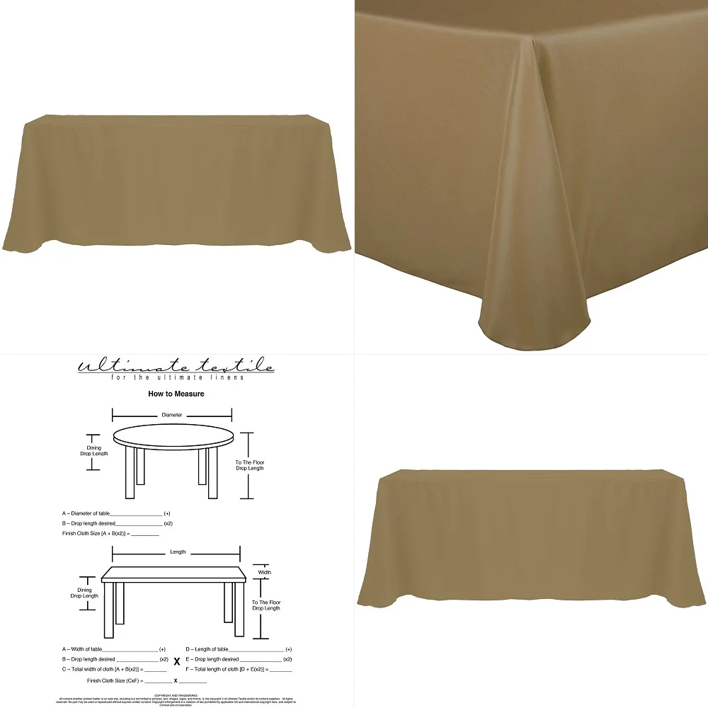 10 Pack 72 x 120Inch Rectangular Polyester Linen Tablecloth, Cafe Khaki
10 Pack 72 x 120Inch Rectangular Polyester Linen Tablecloth, Cafe Khaki