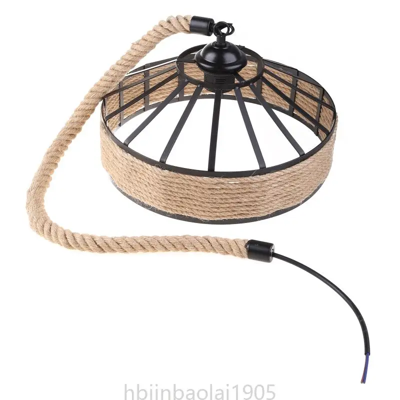 E74E Single Light Shade Retro Industrial Chain Adjustable Ceiling Pendant Lightshade Vintage Hemp Rope Lampshade for Home Bar
E74E Single Light Shade Retro Industrial Chain Adjustable Ceiling Pendant Lightshade Vintage Hemp Rope Lampshade for Home Bar