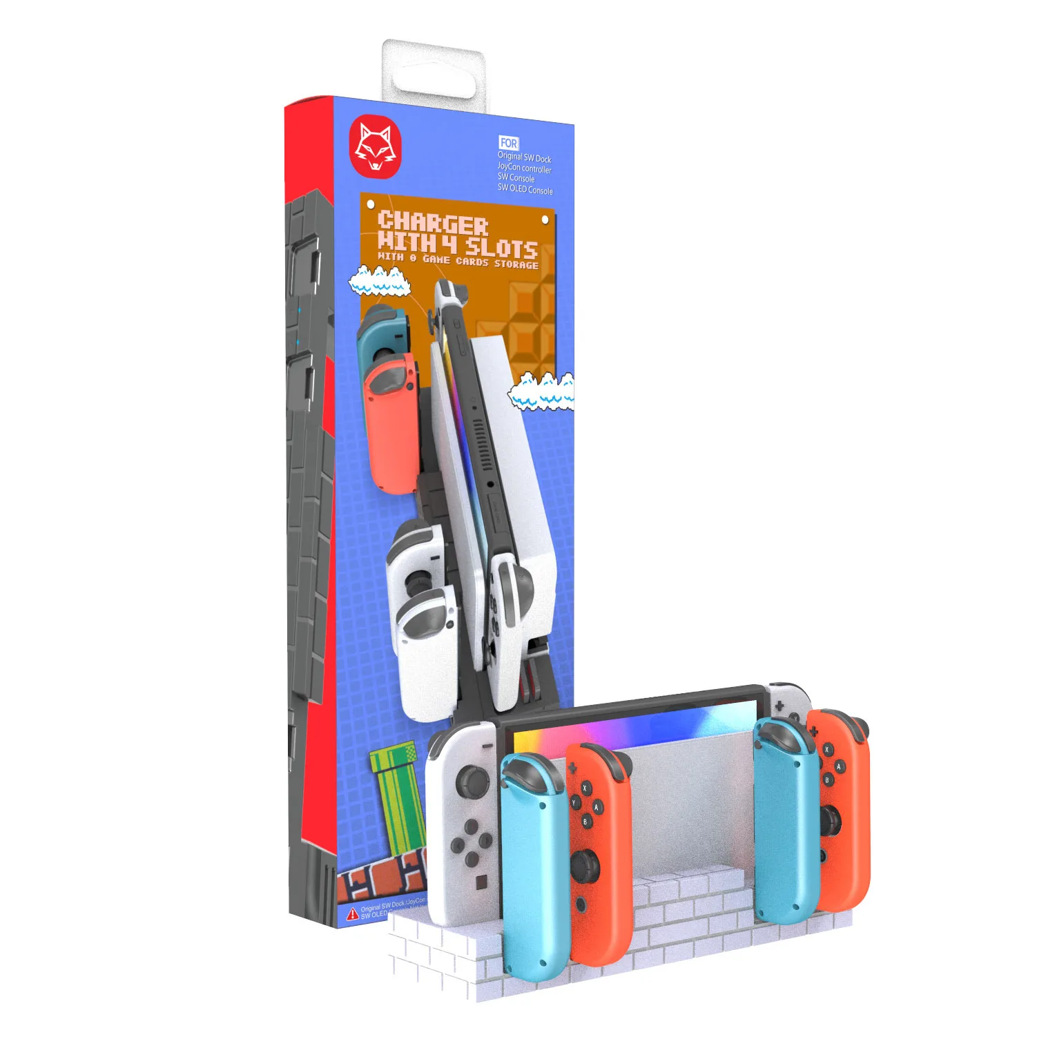 10 PCS a lot Charging Dock Station for Switch Joycon OLED Controllers Stand with 8 Game Slots
10 PCS a lot Charging Dock Station for Switch Joycon OLED Controllers Stand with 8 Game Slots