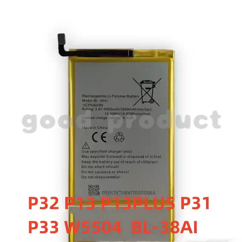 BL-38AI BL-38T Battery for ITEL P32/P13/P31/P33 Itel A44 Li-po Polymer Rechargeable Accumulator batteries +Number tracking
BL-38AI BL-38T Battery for ITEL P32/P13/P31/P33 Itel A44 Li-po Polymer Rechargeable Accumulator batteries +Number tracking