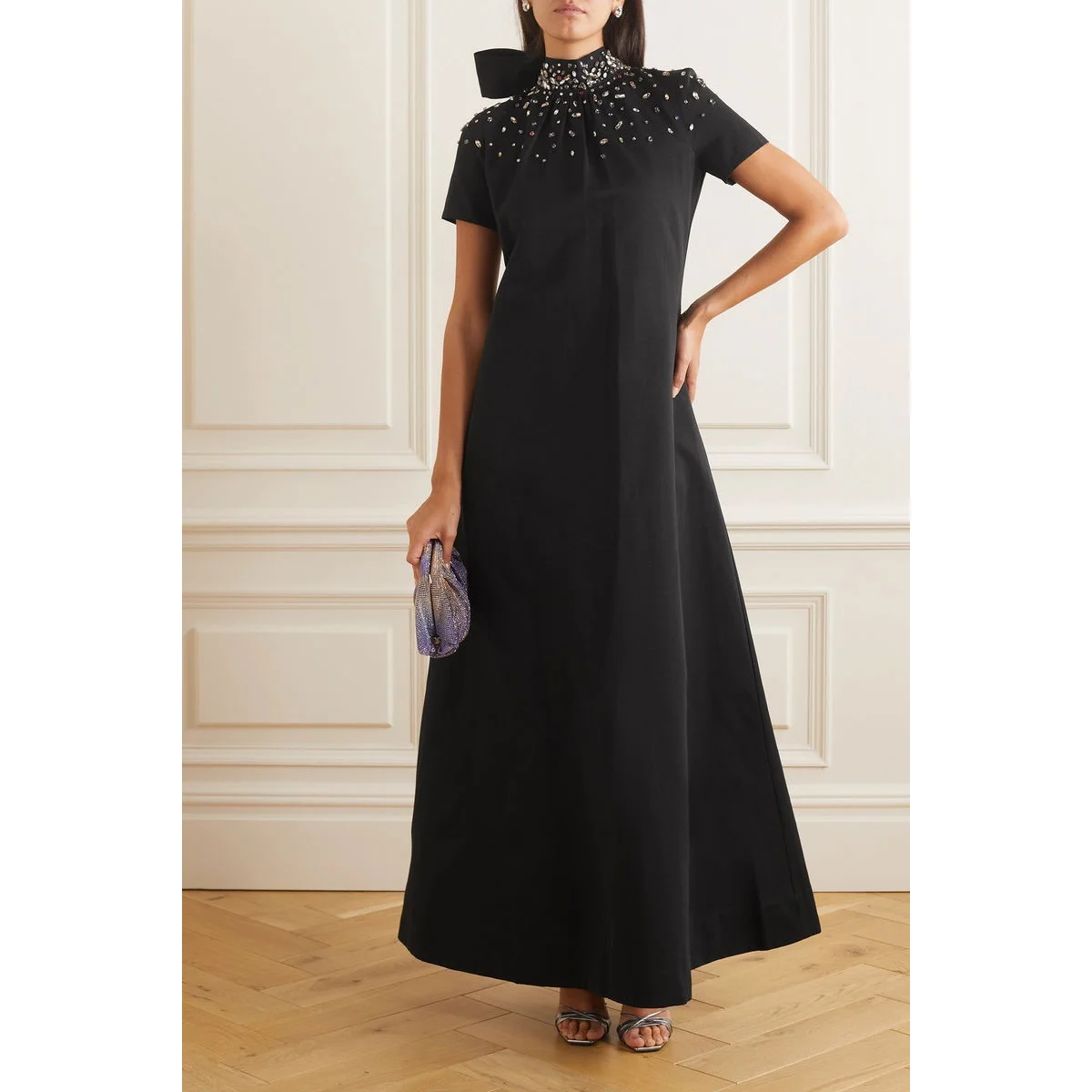 ROSELLA Black High Neck Crystal Women Evening Dresses Ankle Length A Line Short Sleeves Formal Party Dress with Back BowNew 2025
ROSELLA Black High Neck Crystal Women Evening Dresses Ankle Length A Line Short Sleeves Formal Party Dress with Back BowNew 2025