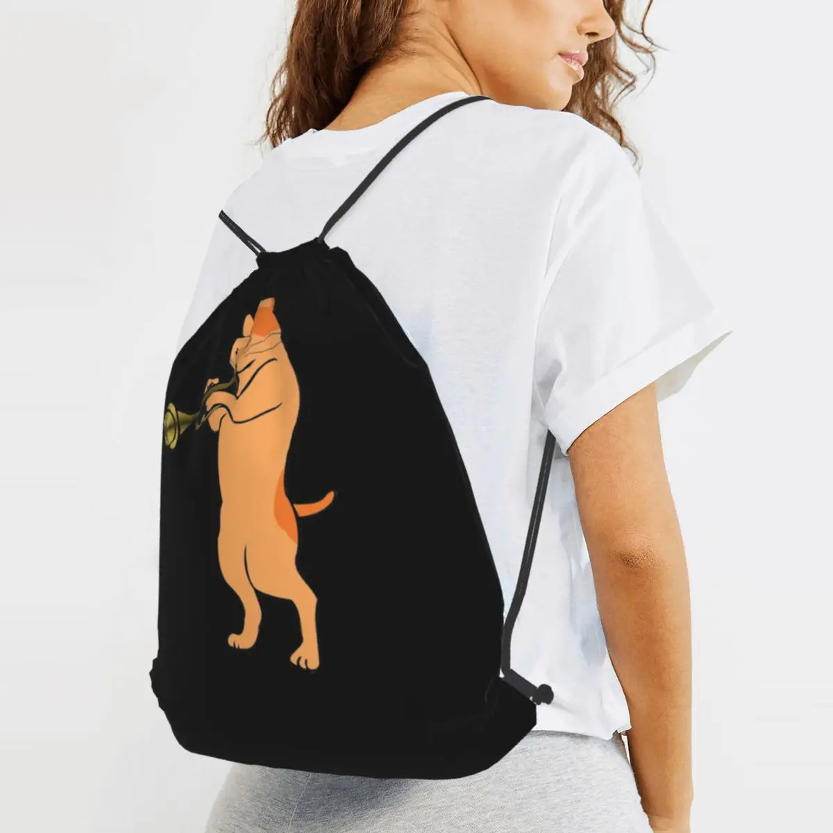 Music Lover Cat Playing Trumpet Backpacks Fashion Drawstring Bags Sundries Bag Book Bags for Travel School
Music Lover Cat Playing Trumpet Backpacks Fashion Drawstring Bags Sundries Bag Book Bags for Travel School