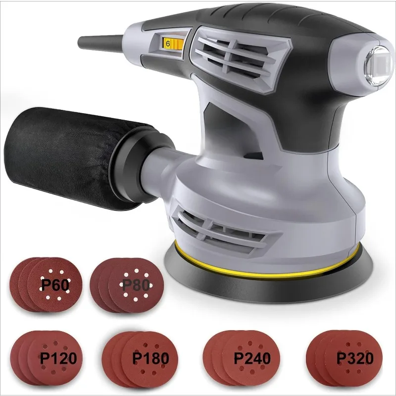 5-Inch Random Orbital Sander with 18Pcs Sandpapers, 13000RPM 6 Variable Speed Sander Machine, High Performance Dust Colle
5-Inch Random Orbital Sander with 18Pcs Sandpapers, 13000RPM 6 Variable Speed Sander Machine, High Performance Dust Colle