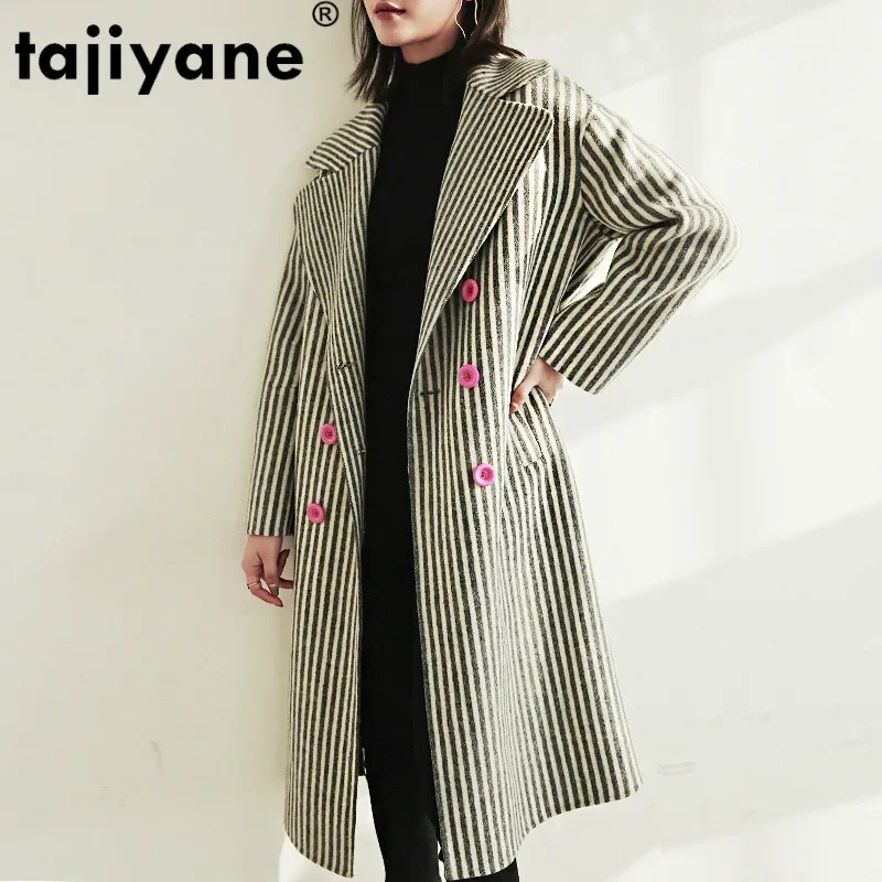 Зимнее пальто Tajiyane, Женское шерстяное пальто, женская куртка, длинные женские пальто и куртки в полоску, женская одежда FH181110003 WPY667
Зимнее пальто Tajiyane, Женское шерстяное пальто, женская куртка, длинные женские пальто и куртки в полоску, женская одежда FH181110003 WPY667
