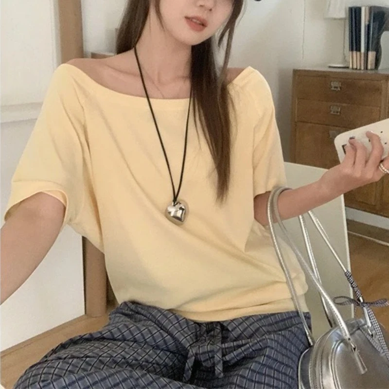 Shoulder T-Shirt For Women Short Sleeved Summer 2025 New Style Loose And Slimming One Shoulder Top
Shoulder T-Shirt For Women Short Sleeved Summer 2025 New Style Loose And Slimming One Shoulder Top
