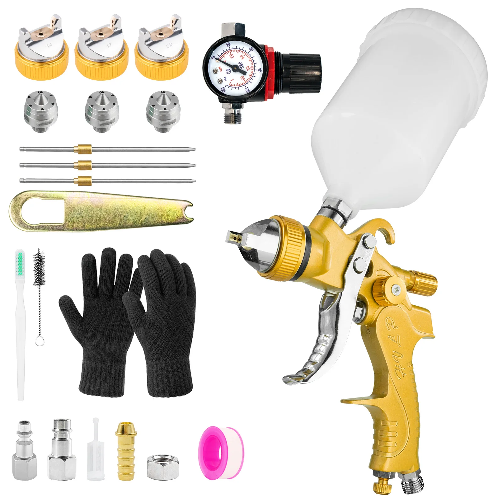 1.4mm 1.7mm 2.0mm Professional HVLP Spray Gun Home Automatic Paint Spray Gun Tool, 650ml No Clean Disposable Measuring Cup 10pcs
1.4mm 1.7mm 2.0mm Professional HVLP Spray Gun Home Automatic Paint Spray Gun Tool, 650ml No Clean Disposable Measuring Cup 10pcs