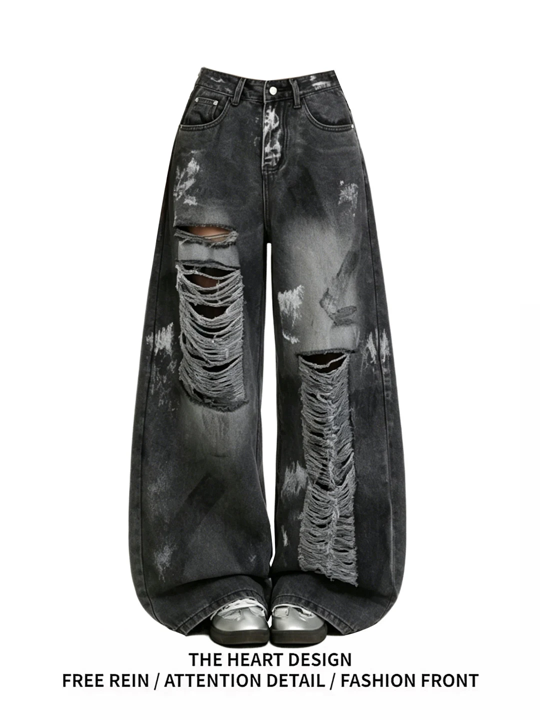 Stylish American Streetwear Black Denim Jeans Hole Design Slimming Straight Wide Leg Pants High Waist Summer New Arrival
Stylish American Streetwear Black Denim Jeans Hole Design Slimming Straight Wide Leg Pants High Waist Summer New Arrival