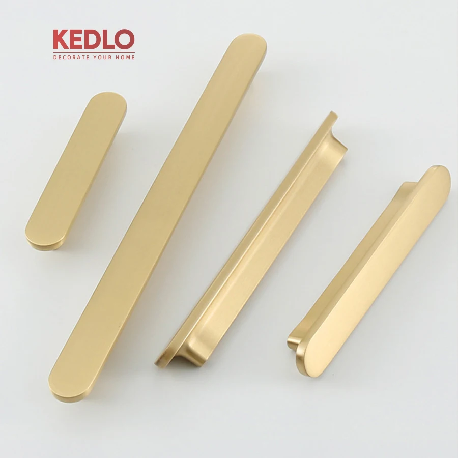 KEDLO modern light luxury flat handle solid brushed brass Pull kitchen cabinet drawer handle
KEDLO modern light luxury flat handle solid brushed brass Pull kitchen cabinet drawer handle
