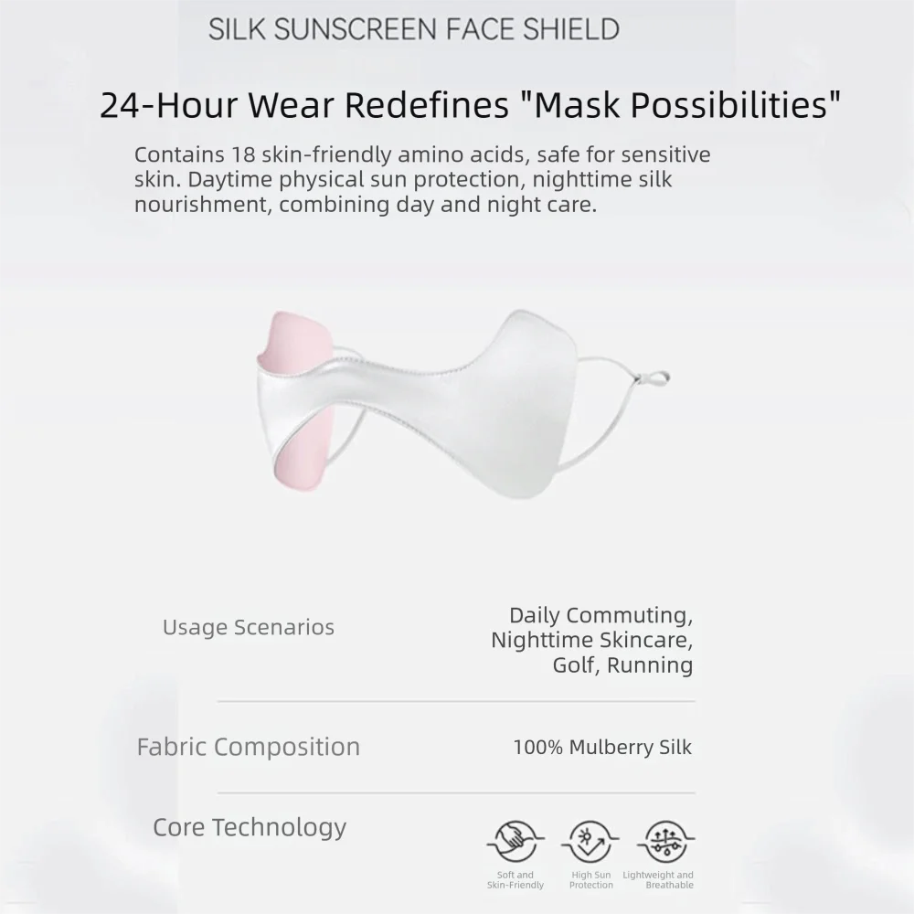 Adjustable Summer Silk Sunscreen Mask Breathable Solid Color Face Cover Sunscreen Veil Thin Face Gini Mask Face Mask
Adjustable Summer Silk Sunscreen Mask Breathable Solid Color Face Cover Sunscreen Veil Thin Face Gini Mask Face Mask