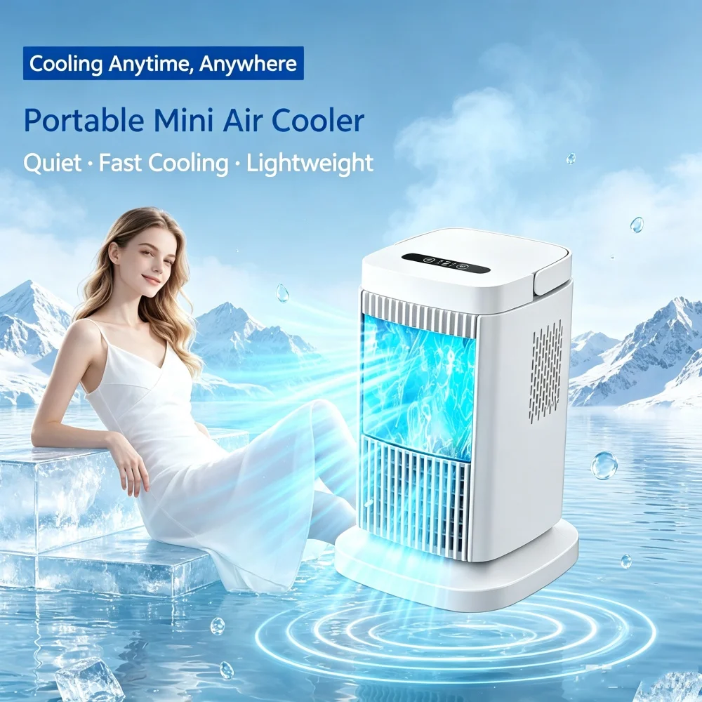 Mini Desktop Evaporative Air Cooler Portable Compact Cooling Fan with 4 Speed Settings Suitable for Home Dorm and Office Use
Mini Desktop Evaporative Air Cooler Portable Compact Cooling Fan with 4 Speed Settings Suitable for Home Dorm and Office Use