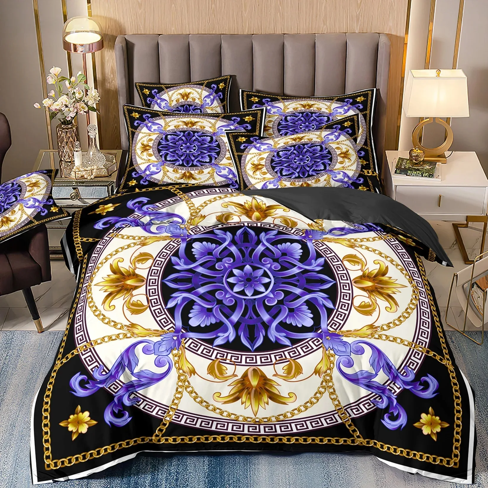 Duvet Cover Set King Size, Vintage geometric European Round Duvet Cover, Soft, Comfortable , Bedding Set for Bedroom,Hotel
Duvet Cover Set King Size, Vintage geometric European Round Duvet Cover, Soft, Comfortable , Bedding Set for Bedroom,Hotel