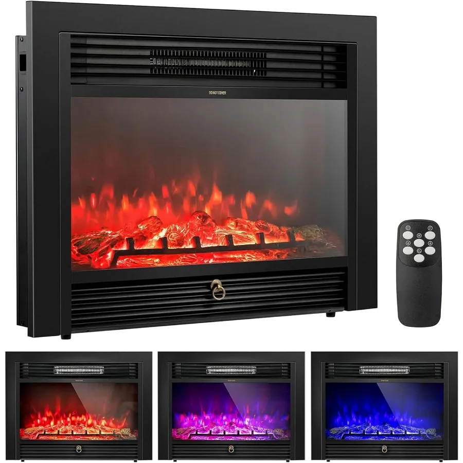 Electric Fireplace Inserts 750W 1500W Wall Recessed and Freestanding Fireplace with 3 Flame Colors 5 Brightness Settings 8H Tim
Electric Fireplace Inserts 750W 1500W Wall Recessed and Freestanding Fireplace with 3 Flame Colors 5 Brightness Settings 8H Tim