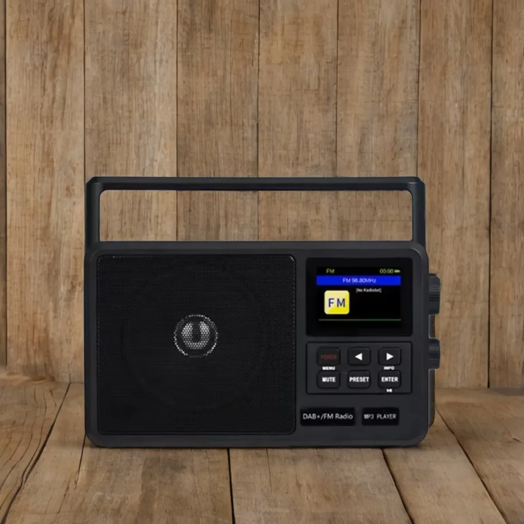 Portable FM DAB+ Internet Digital Radio with Bluetooth Speaker, LCD Screen Alarm Clock Sleep Timer, Rechargeable Battery
Portable FM DAB+ Internet Digital Radio with Bluetooth Speaker, LCD Screen Alarm Clock Sleep Timer, Rechargeable Battery