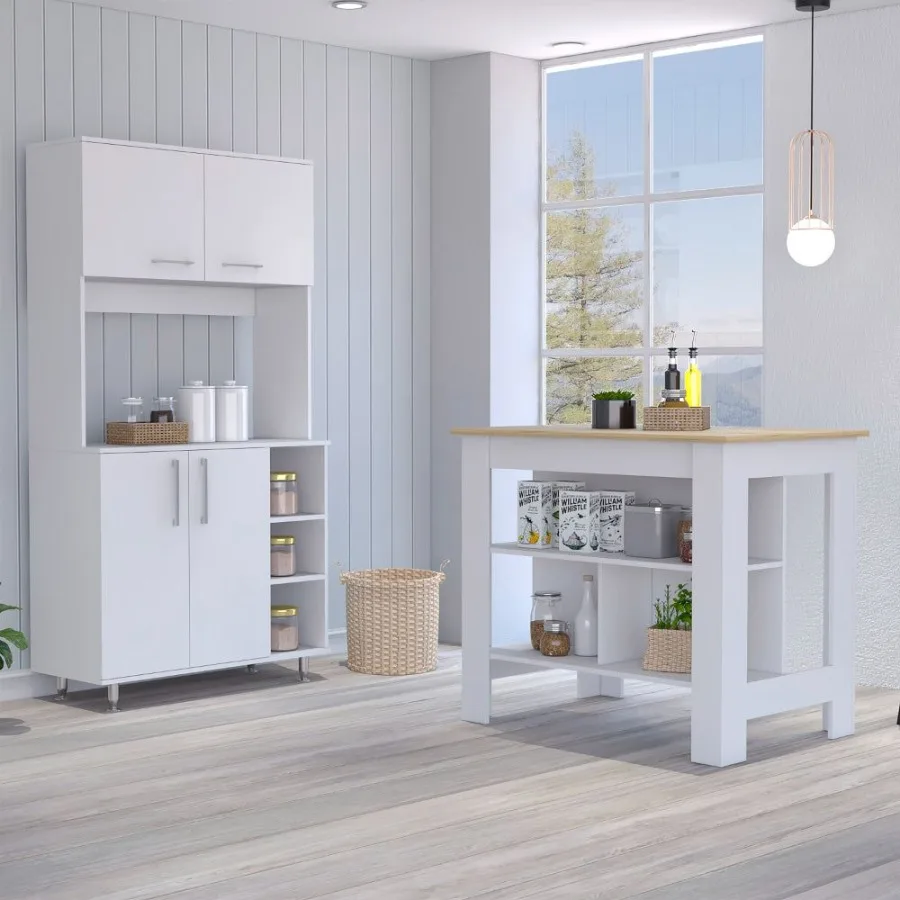 Ralston 7Shelf 4Door Кухонный набор из 2 предметов Кухонный остров и шкаф для кладовой Белый и светлый дуб
Ralston 7Shelf 4Door Кухонный набор из 2 предметов Кухонный остров и шкаф для кладовой Белый и светлый дуб