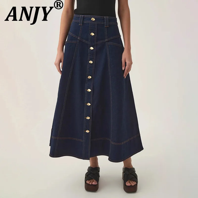 ANJY Autumn New Women Ins Denim Skirt Button Decoration Draped A-Line High Waisted Elegant Trendy Versatile Casual Skirts A9921
ANJY Autumn New Women Ins Denim Skirt Button Decoration Draped A-Line High Waisted Elegant Trendy Versatile Casual Skirts A9921