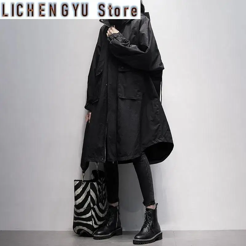 Autumn New Korean Version of Black Hooded Long Sleeve Leisure With Loose and Slimming Long Trench Coat For Women to Commute
Autumn New Korean Version of Black Hooded Long Sleeve Leisure With Loose and Slimming Long Trench Coat For Women to Commute