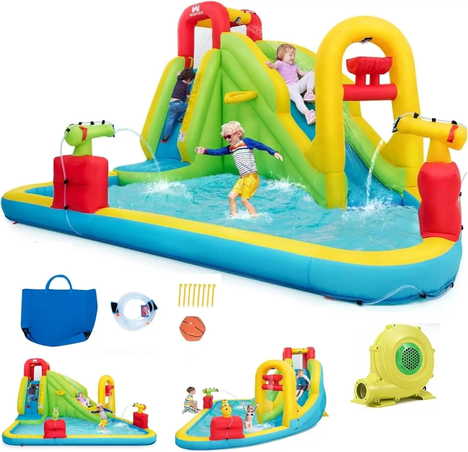 Children's Inflatable Water Slide & Bouncy Castle for Backyard Fun - Mega Outdoor Party Inflatable with 480W Blower, Climbing Wall, Water Basin - Blow Up Water Slides for Kids Ages 5-12
Children's Inflatable Water Slide & Bouncy Castle for Backyard Fun - Mega Outdoor Party Inflatable with 480W Blower, Climbing Wall, Water Basin - Blow Up Water Slides for Kids Ages 5-12