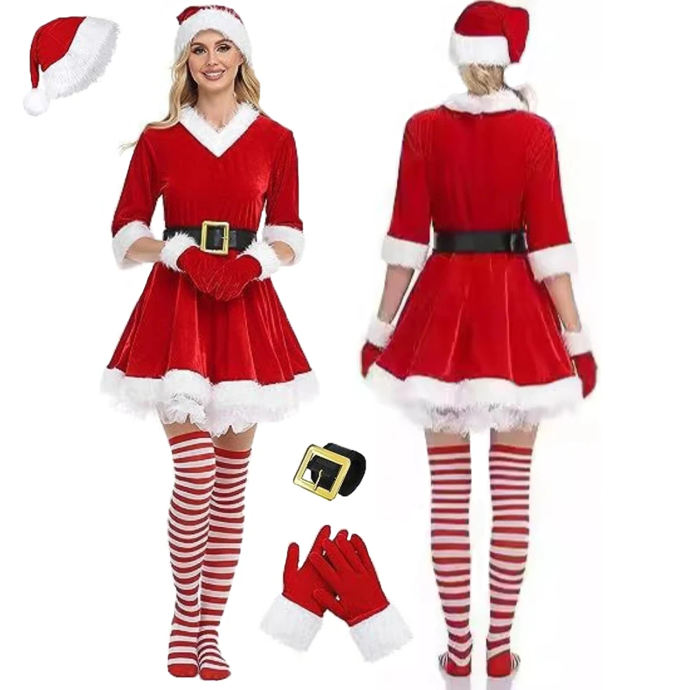 Christmas Dress Cosplay Costume Santa Claus Disguise Red Uniform Suits for Women Halloween Carnival Party Xmas New Year Roleplay
Christmas Dress Cosplay Costume Santa Claus Disguise Red Uniform Suits for Women Halloween Carnival Party Xmas New Year Roleplay