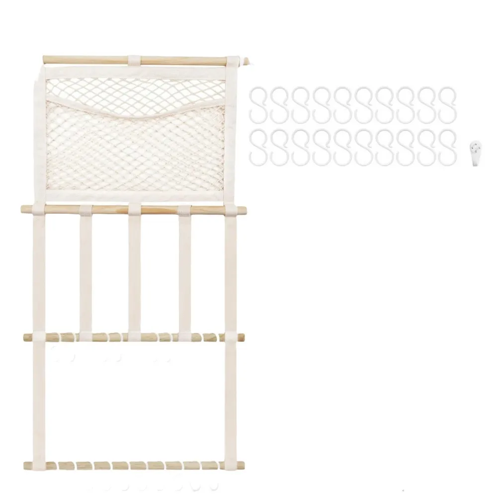 1 Set Large Capacity Hair Headband Storage Rack Space Saving Hook Up Wall Hanging Storage with Hooks Wooden Sticks
1 Set Large Capacity Hair Headband Storage Rack Space Saving Hook Up Wall Hanging Storage with Hooks Wooden Sticks