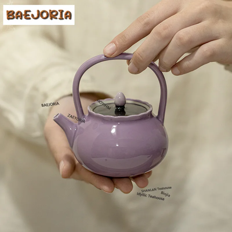 Hibiscus Purple Teapot Handmade Tea Infuser Pot Tea Maker Kettle With Strainer Dahongpao Tableware Accessories Decoration Craft
Hibiscus Purple Teapot Handmade Tea Infuser Pot Tea Maker Kettle With Strainer Dahongpao Tableware Accessories Decoration Craft
