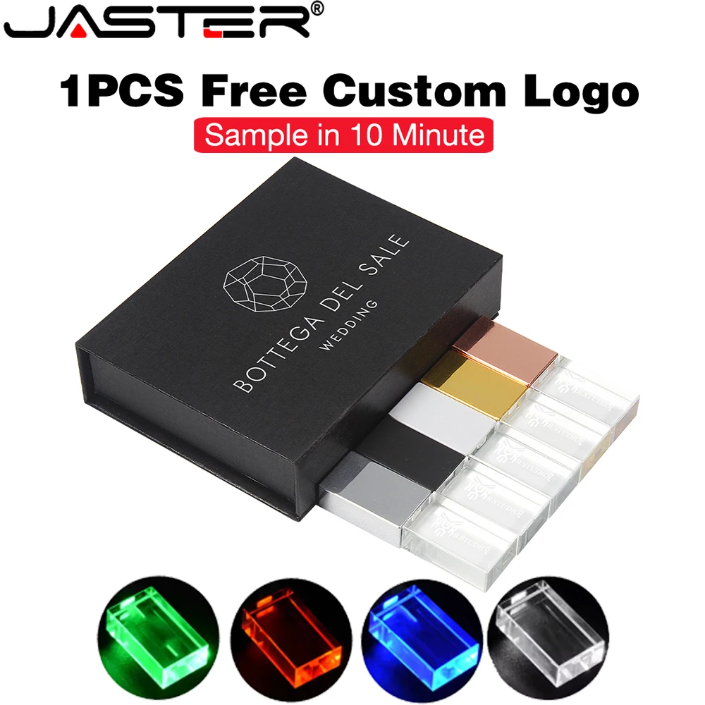 JASTER Creative LED Boxed Crystal USB Flash Drive 128GB Free Custom Logo Pen Drive Memory Stick Wedding Photography Gift U Disk
JASTER Creative LED Boxed Crystal USB Flash Drive 128GB Free Custom Logo Pen Drive Memory Stick Wedding Photography Gift U Disk