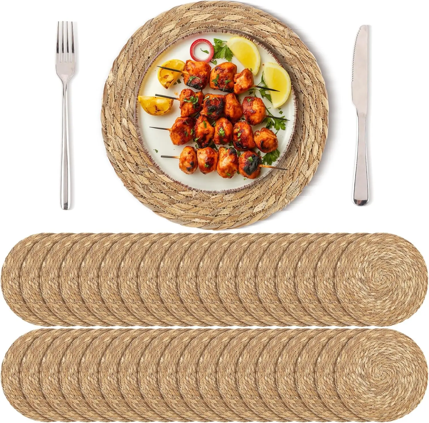36 Round Woven Placemats 13.8 Inch Natural Handwoven Bulrush Table Mats for Dining
36 Round Woven Placemats 13.8 Inch Natural Handwoven Bulrush Table Mats for Dining