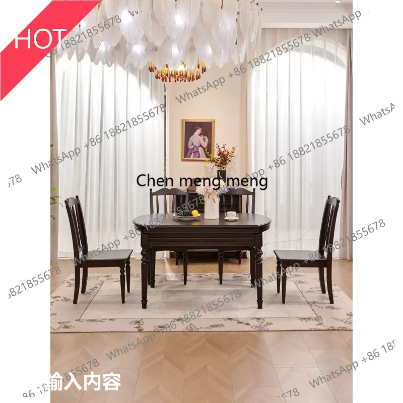 03A American Solid Wood Dining Table and French Vintage Black Rectangular Table Living Room Home Dining Table High-End
03A American Solid Wood Dining Table and French Vintage Black Rectangular Table Living Room Home Dining Table High-End