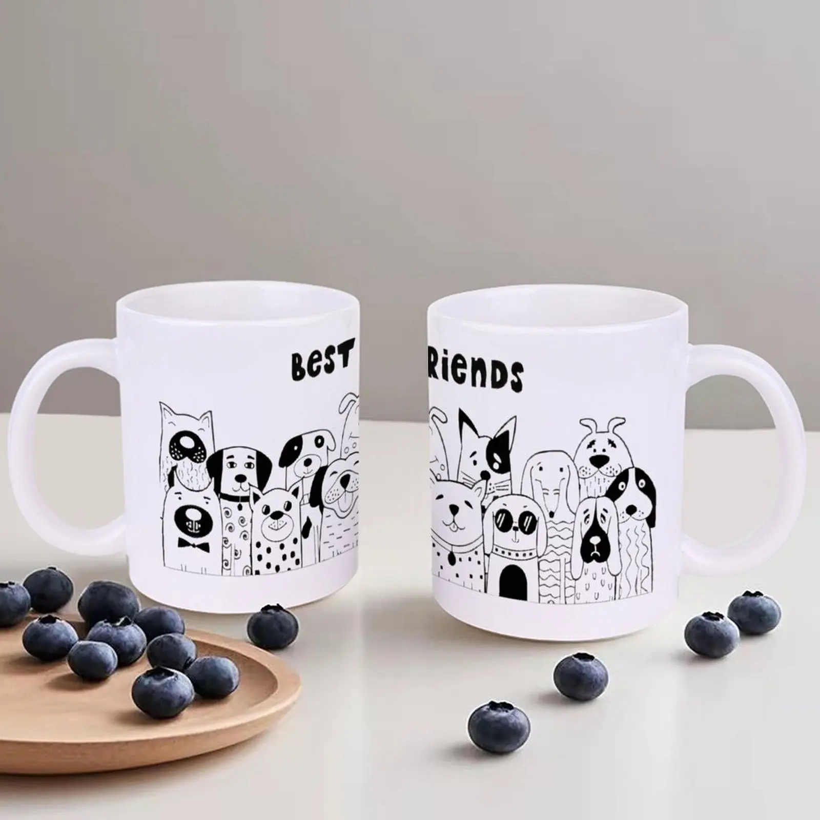 Illustration Of Dogs With The Words Best Friends White Ceramic Sublimation Cups, 330ml Cute Mug for Outdoor Activities
Illustration Of Dogs With The Words Best Friends White Ceramic Sublimation Cups, 330ml Cute Mug for Outdoor Activities