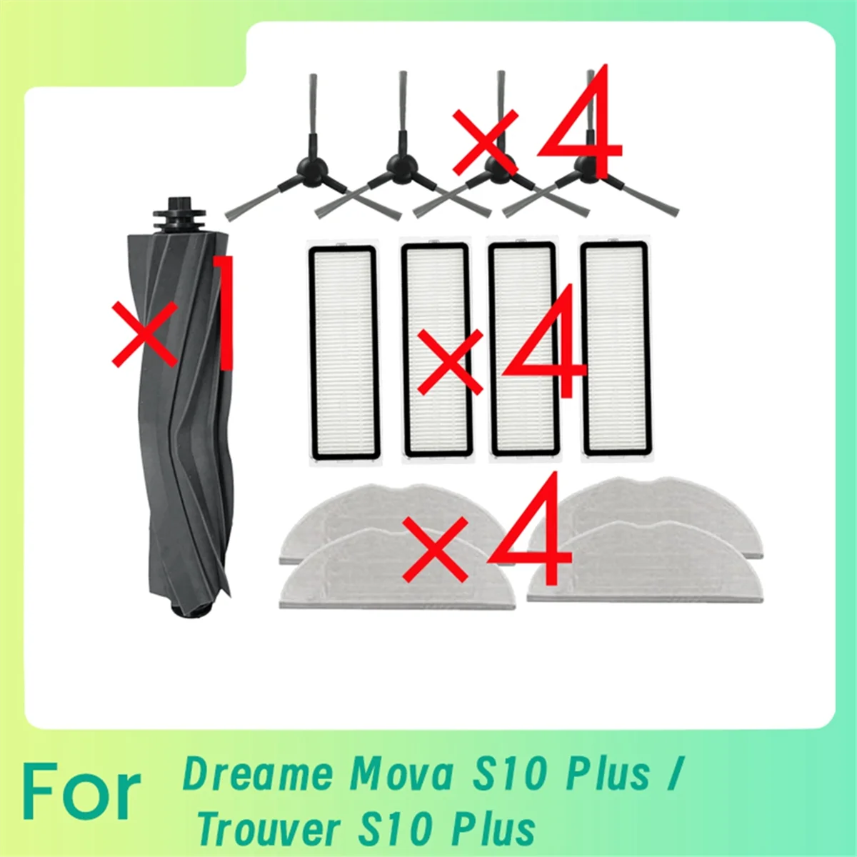 13 Pcs for S10 Plus / Trouver S10 Plus Sweeping Robot Main Side Brush Mop Filter Cleaner Parts Replacement
13 Pcs for S10 Plus / Trouver S10 Plus Sweeping Robot Main Side Brush Mop Filter Cleaner Parts Replacement