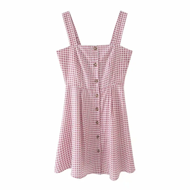 FOLOBE Ins 2022 Summer New Plaid Single-breasted Back Hollow Cotton and Linen Sling Fashion Girl Group Short Dresses for Women
FOLOBE Ins 2022 Summer New Plaid Single-breasted Back Hollow Cotton and Linen Sling Fashion Girl Group Short Dresses for Women