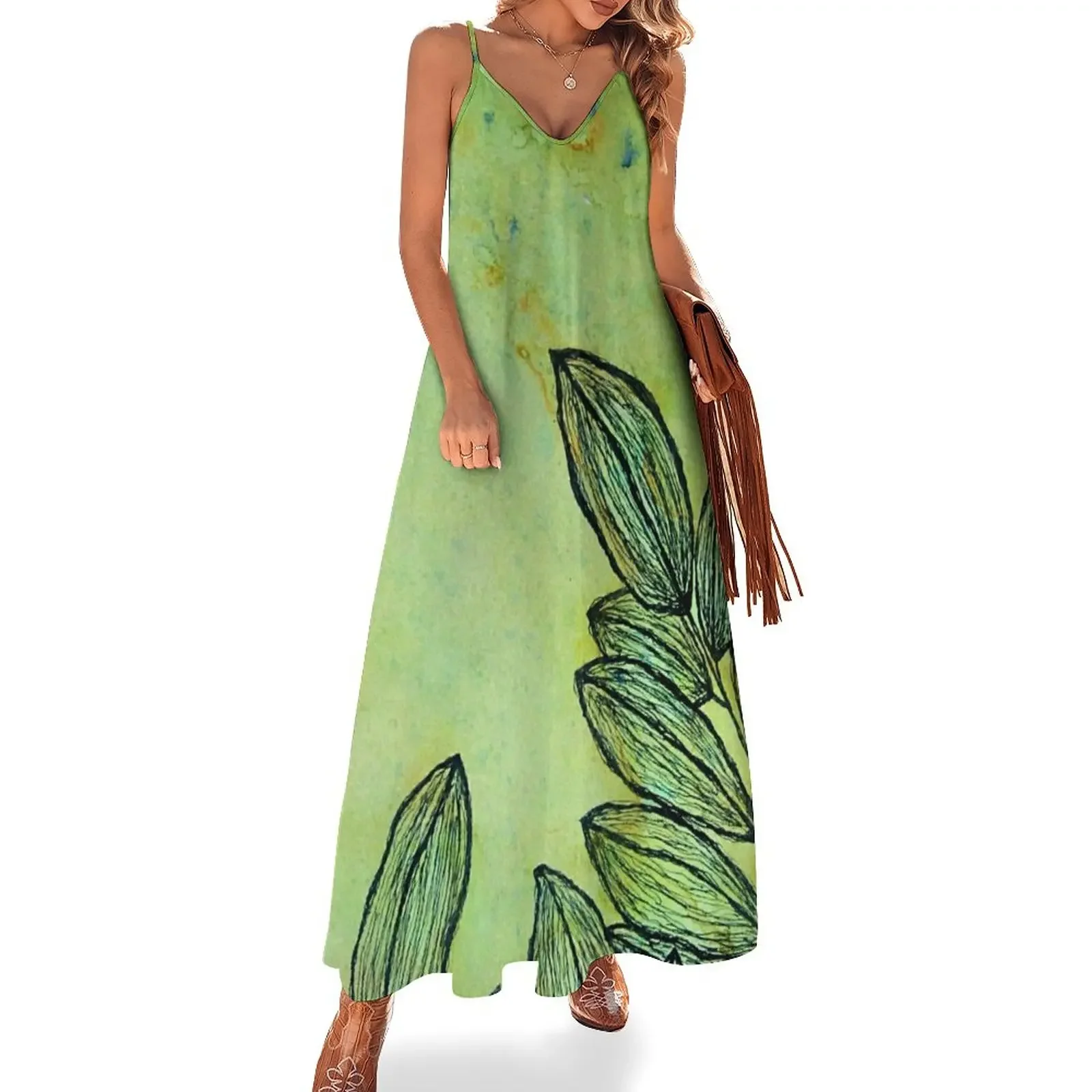 Leaves Pattern Sleeveless Dress summer clothes dresses with long sleeves Dress
Leaves Pattern Sleeveless Dress summer clothes dresses with long sleeves Dress