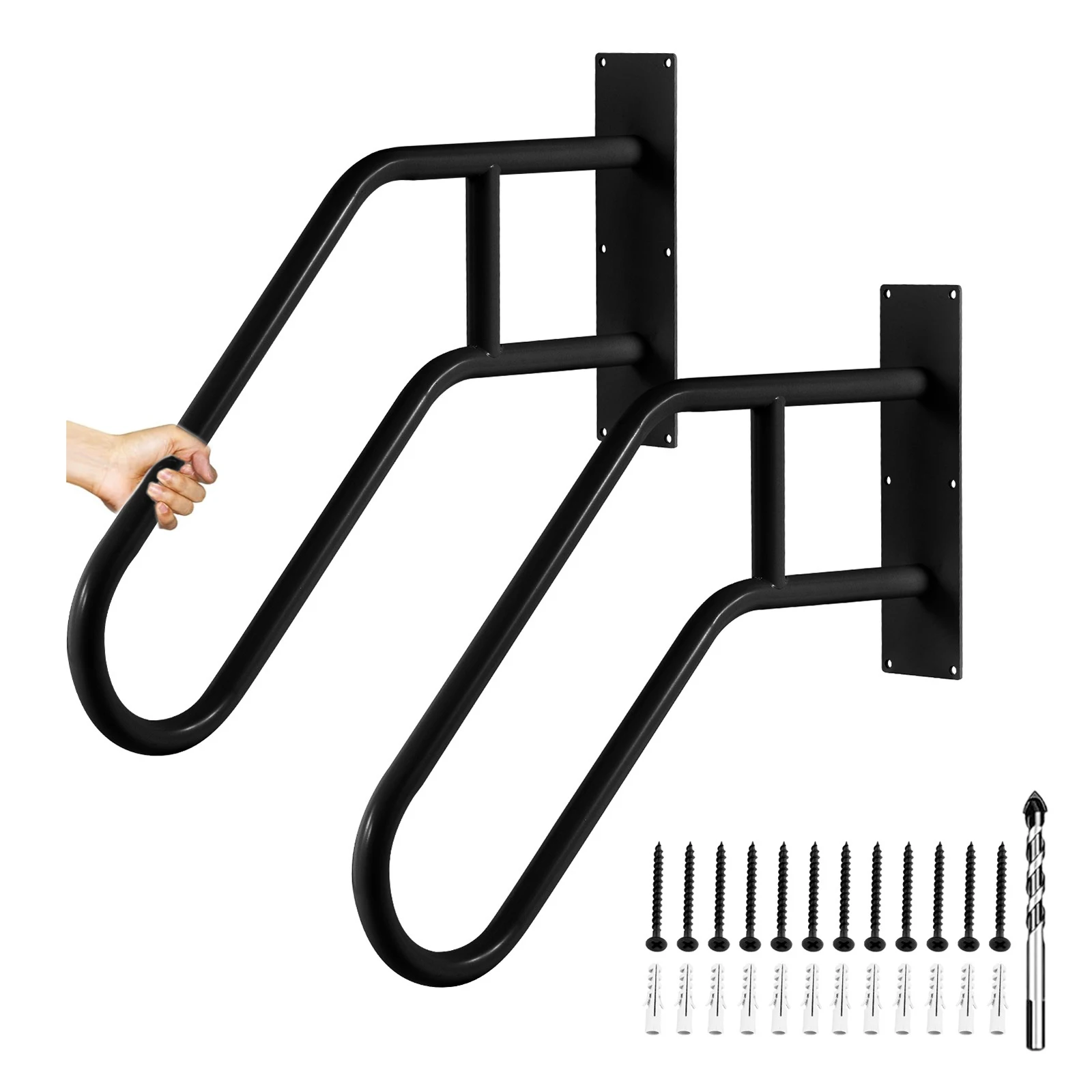2-Pack 22.8" U-Shaped Grab Bars for Outdoor Steps, Heavy-Duty Wall-Mounted Handrails for Porch, Garage, Garden Ideal for Elderly
2-Pack 22.8" U-Shaped Grab Bars for Outdoor Steps, Heavy-Duty Wall-Mounted Handrails for Porch, Garage, Garden Ideal for Elderly