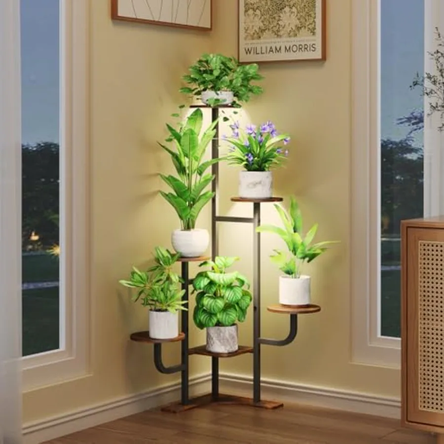 Corner Plant Stand with Grow Light - 6 Tier Plant Stand Indoor Metal Plant Shelf with Adjustable Light, Plant Organizer for Liv
Corner Plant Stand with Grow Light - 6 Tier Plant Stand Indoor Metal Plant Shelf with Adjustable Light, Plant Organizer for Liv