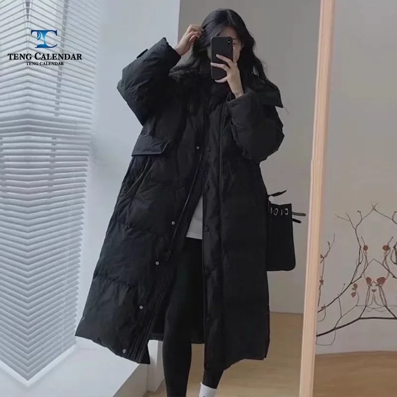Long Down Jacket for Women, Knee Length, Loose Hooded, Thick Jacket, Korean Version, New Style, Fashion for Winter, 2024, Klein
Long Down Jacket for Women, Knee Length, Loose Hooded, Thick Jacket, Korean Version, New Style, Fashion for Winter, 2024, Klein