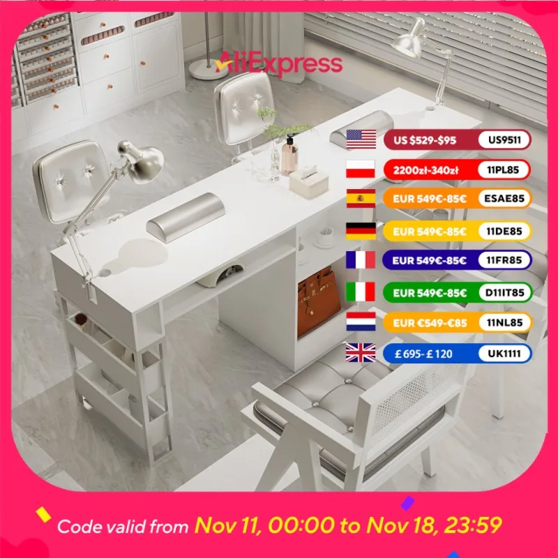 Dust Collector Nail Table Fancy No Expensive Designer Salon Nail Desk White Workstation Luxury Stolik Do Manicure Furniture
Dust Collector Nail Table Fancy No Expensive Designer Salon Nail Desk White Workstation Luxury Stolik Do Manicure Furniture