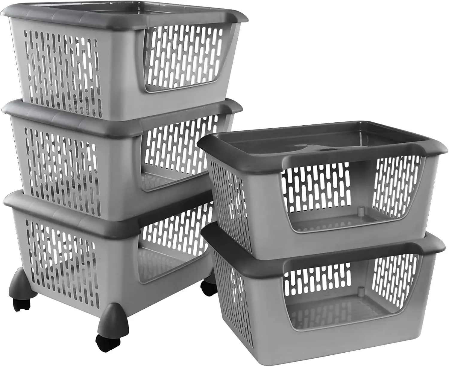 5-Pack Large Stackable Storage Bins, Plastci Stacking Baskets for Organizing Food
5-Pack Large Stackable Storage Bins, Plastci Stacking Baskets for Organizing Food