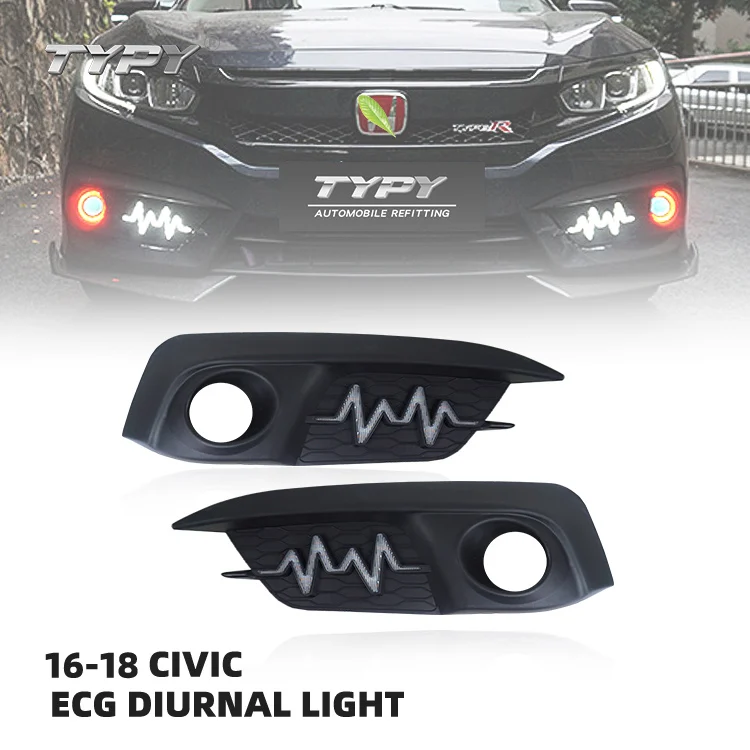 Дневная яркость автомобиля, дневные ходовые огни для Honda Civic 10, 2016, 2017, 2018
Дневная яркость автомобиля, дневные ходовые огни для Honda Civic 10, 2016, 2017, 2018