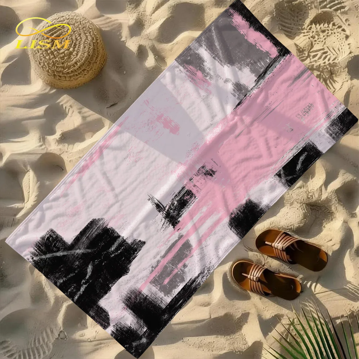 1pc Pink and Black Abstract Towel-Oversized, Absorbent Microfiber, Quick Dry, Ideal for Travel, Swimming, Surfing Bath Towel
1pc Pink and Black Abstract Towel-Oversized, Absorbent Microfiber, Quick Dry, Ideal for Travel, Swimming, Surfing Bath Towel