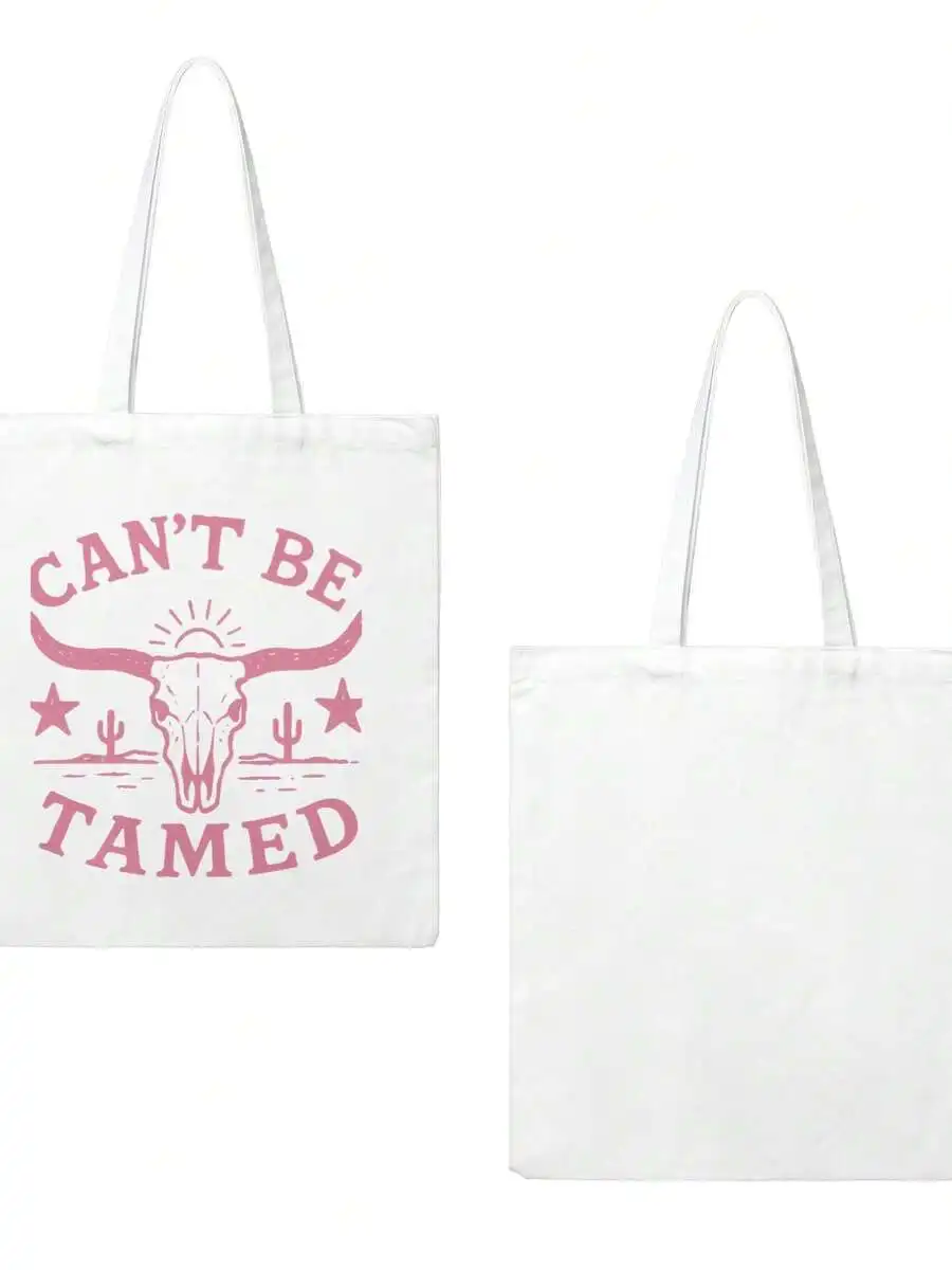 Canvas Tote Bag With Cow Skull Graphic Cant Be Tamed Pink Print Unisex Shopping Grocery Travel Bag
Canvas Tote Bag With Cow Skull Graphic Cant Be Tamed Pink Print Unisex Shopping Grocery Travel Bag